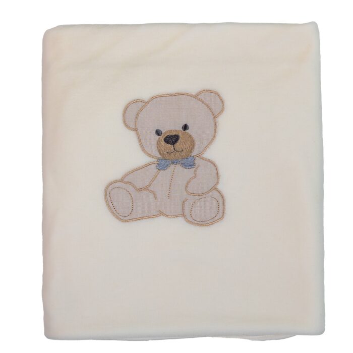 Baby gi deken velours beer ivory