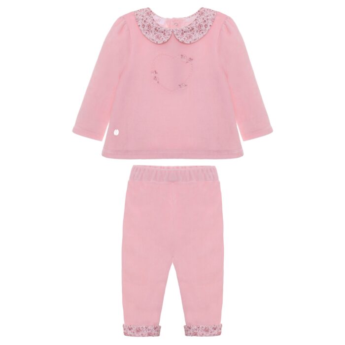 Patachou 2-delig pakje met bloem detail roze