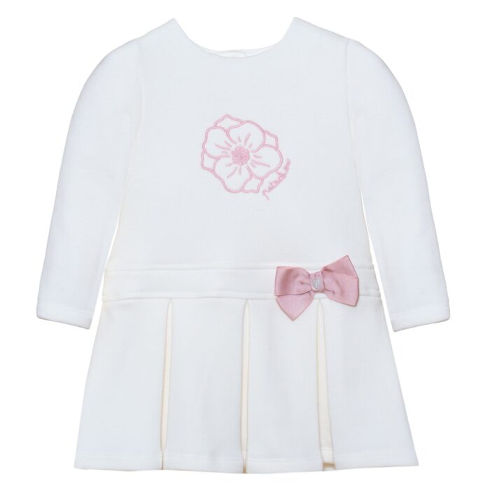 Patachou jurkje met bloem creme/roze