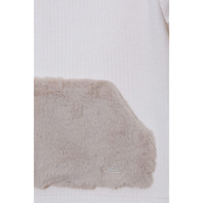 Patachou joggingpak met bont details 3229 beige - Afbeelding 2