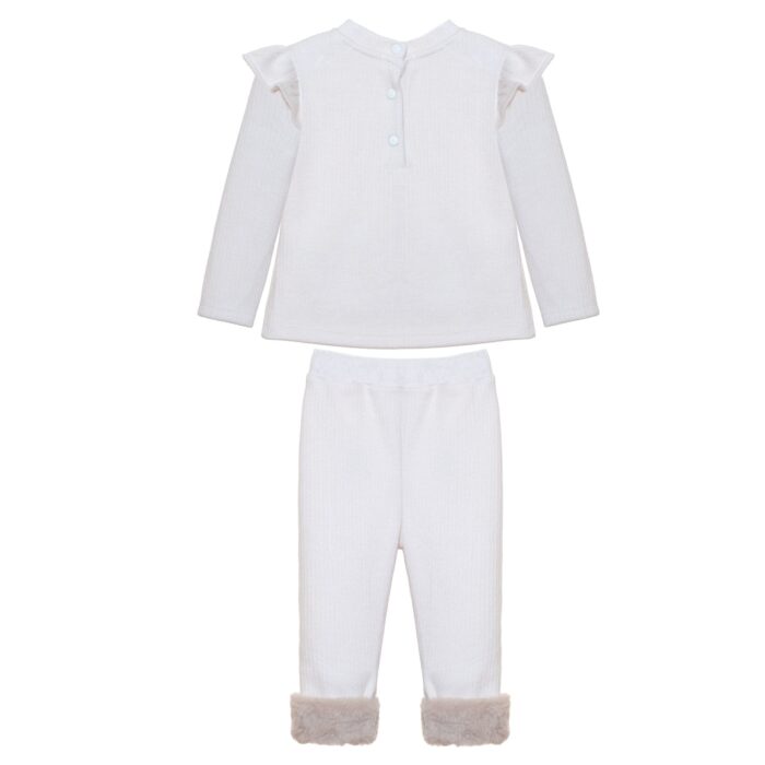 Patachou joggingpak met bont details 3229 beige - Afbeelding 3