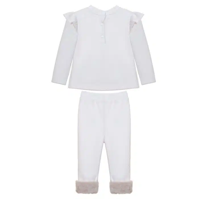 Patachou joggingpak met bont details 3229 beige - Afbeelding 3