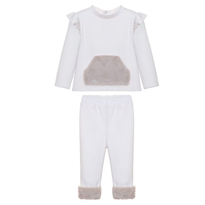 Patachou joggingpak met bont details 3229 beige