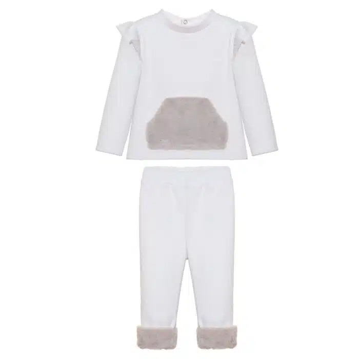 Patachou joggingpak met bont details 3229 beige