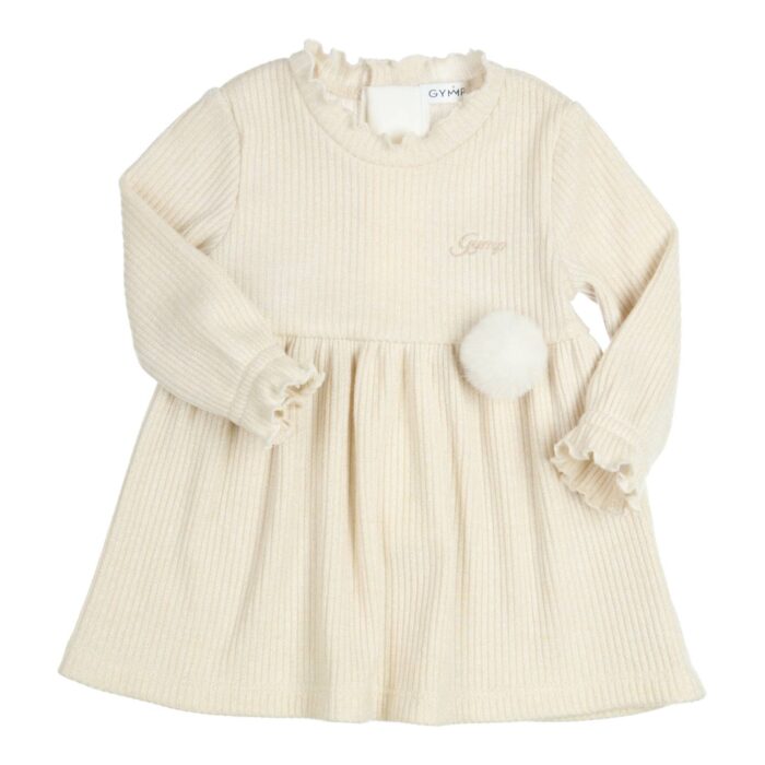 Gymp jurk met glitter 4566 creme