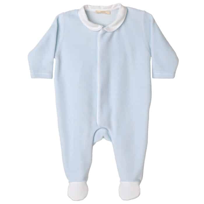 Baby gi boxpak velours met kraagje blauw (bg530)