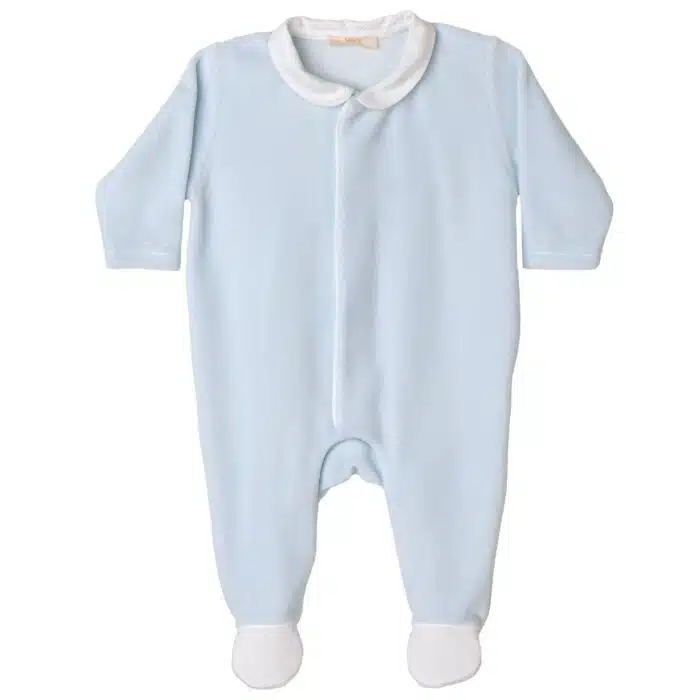 LAATSTE MAAT Baby gi boxpak velours met kraagje blauw (bg530)