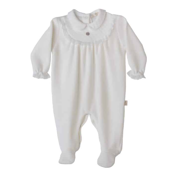 Baby gi boxpak velours met detail creme (bg544g)