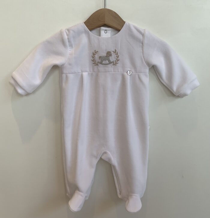 Purete du bebe boxpak velours met hobbelpaard 210 wit