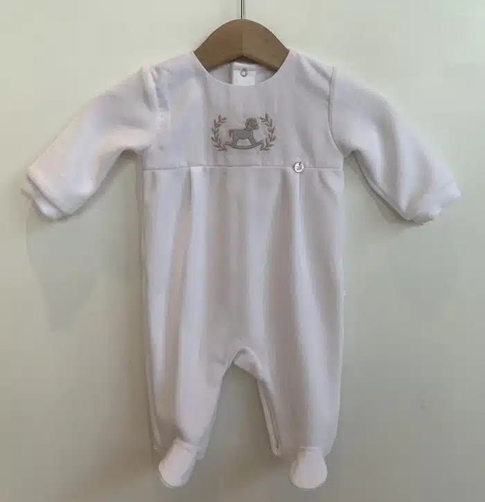 Purete du bebe boxpak velours met hobbelpaard 210 wit