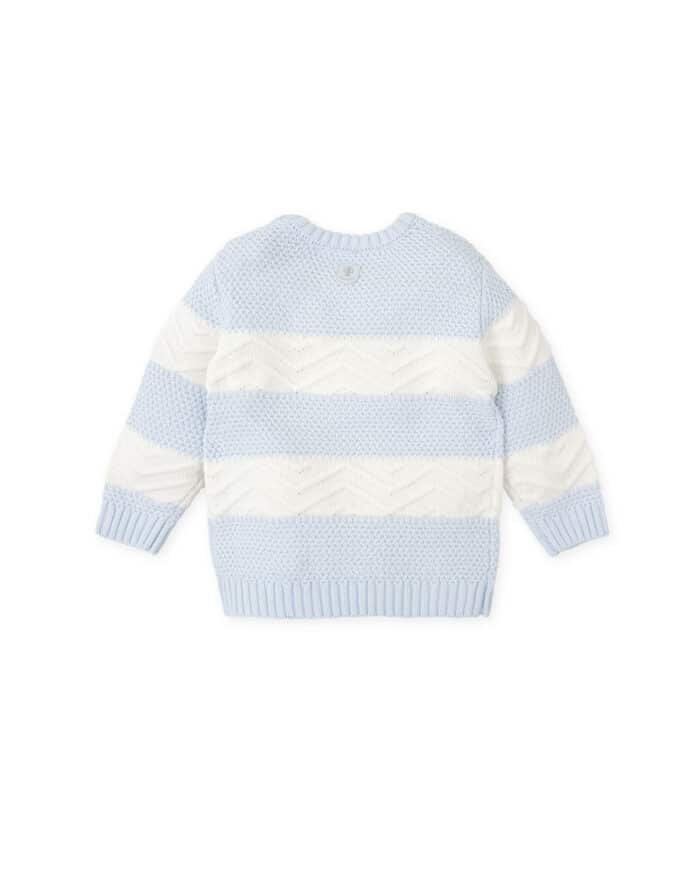 Tutto piccolo gebreide trui 8810 blauw - Afbeelding 2