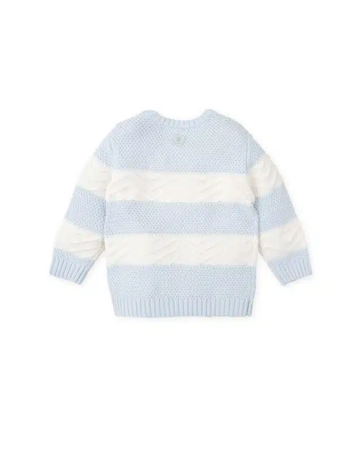 Tutto piccolo gebreide trui 8810 blauw - Afbeelding 2