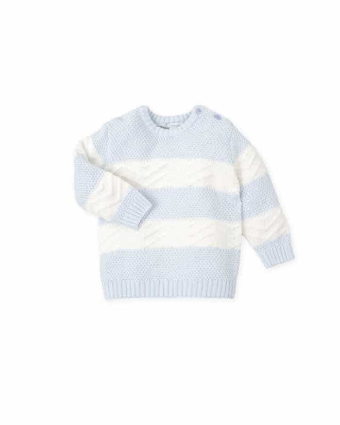 Tutto piccolo gebreide trui 8810 blauw