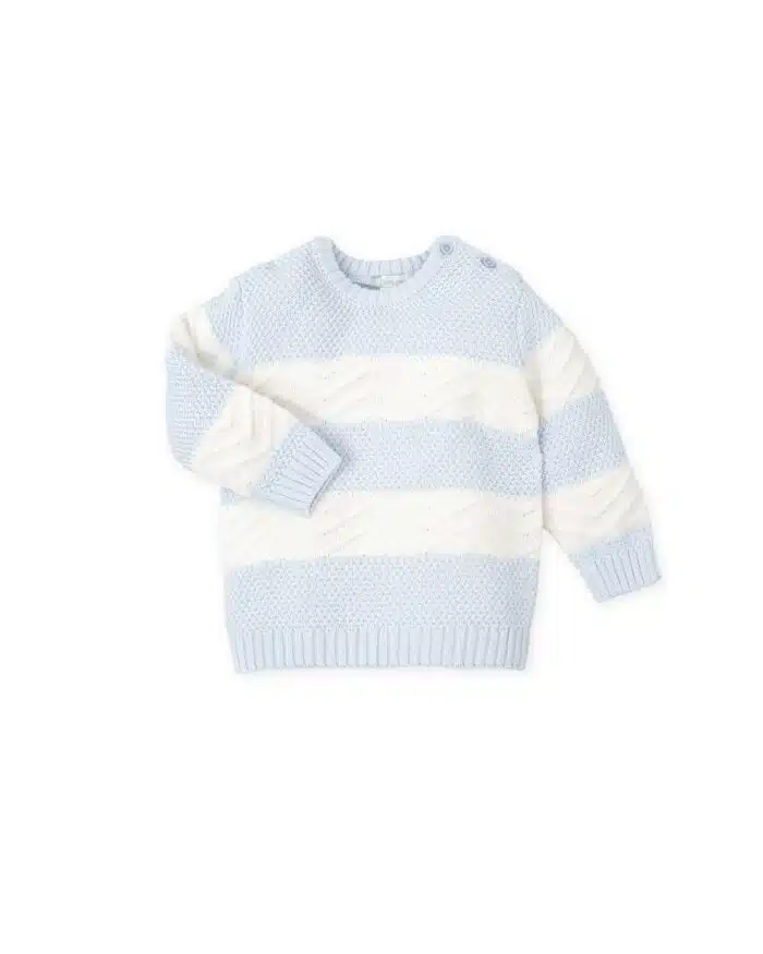 Tutto piccolo gebreide trui 8810 blauw