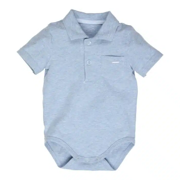 SALE Gymp boys polo romper blue melange