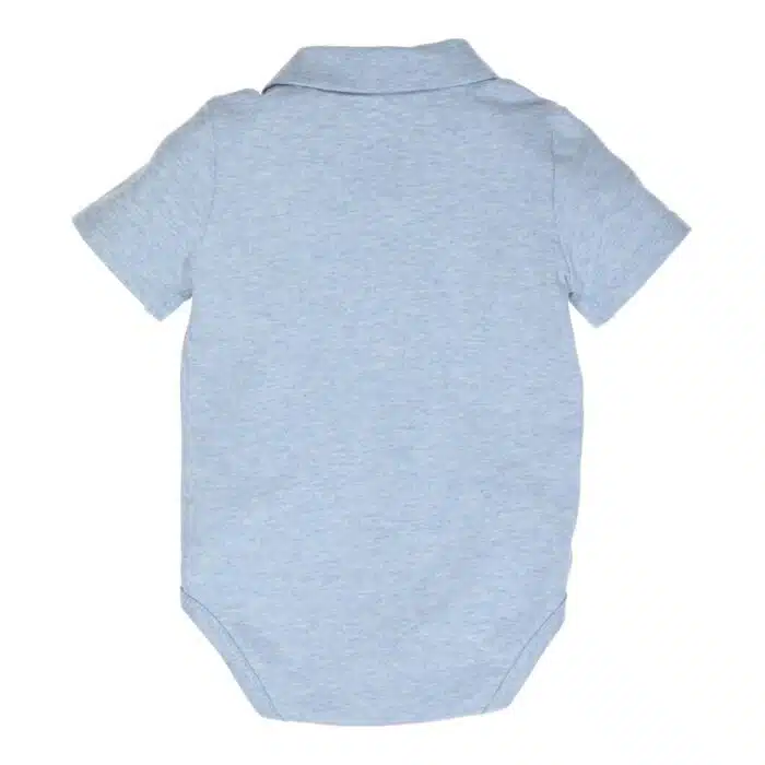 SALE Gymp boys polo romper blue melange - Afbeelding 2