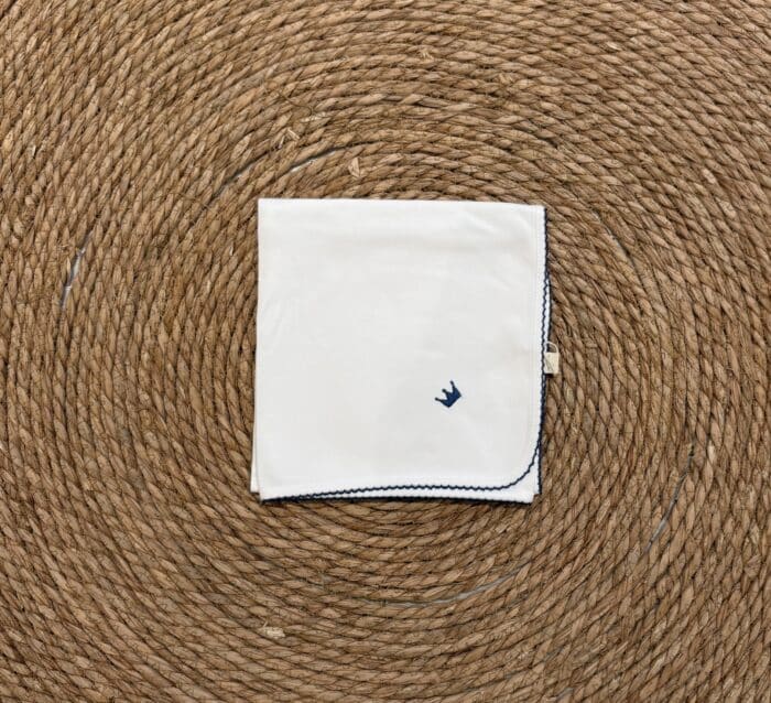 Baby gi doek met kroon d.blauw