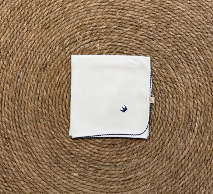 SALE Baby gi doek met kroon d.blauw
