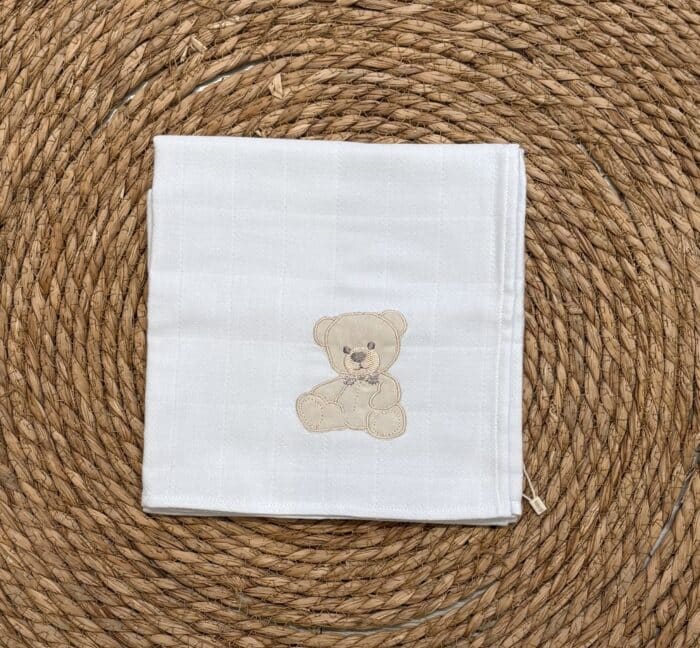 Baby gi hydrofiele doek met beertje blauw