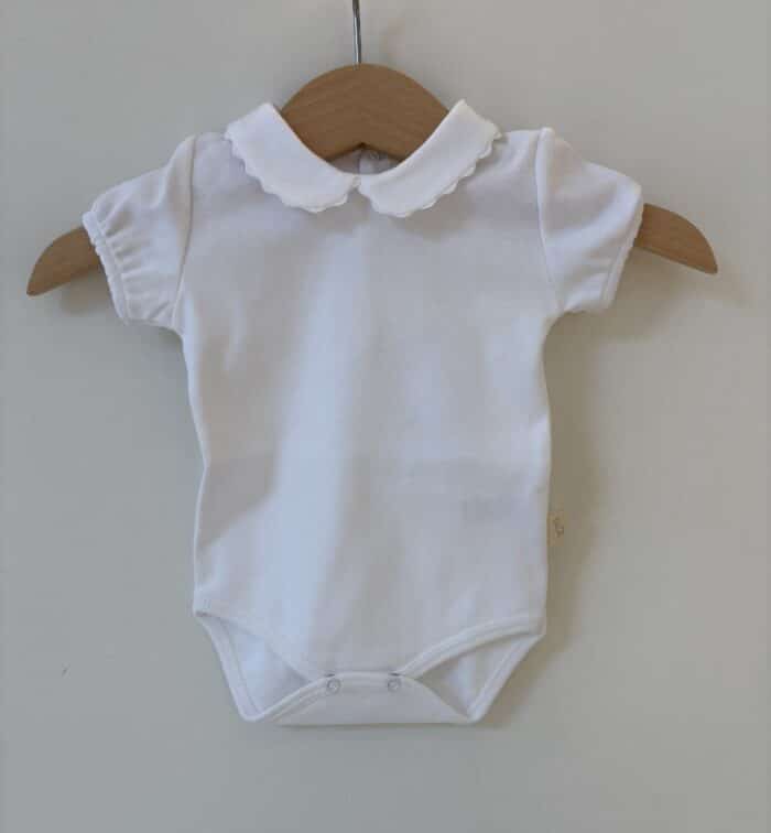 Baby gi girls romper met kraagje wit