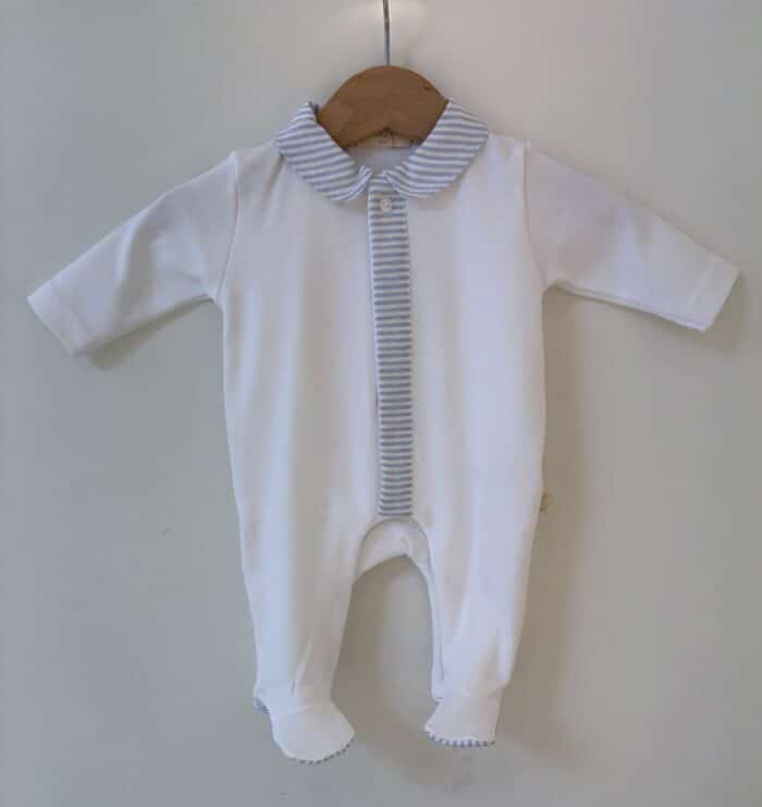 Baby gi boxpak met streep wit/blauw