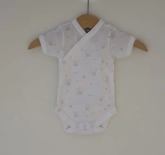 SALE Babidu romper korte mouw beer/beige