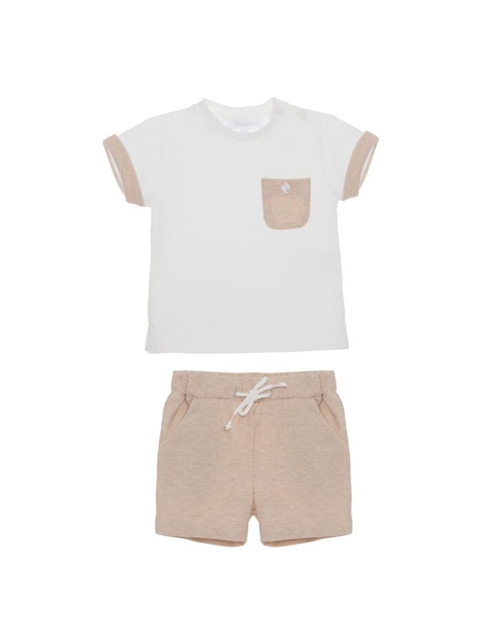 Patachou 2-delig setje boys 33094 wit/beige