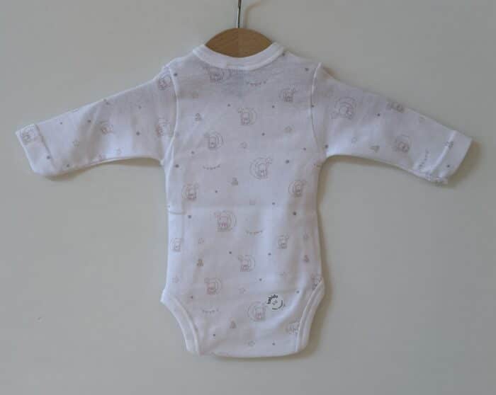 Babidu romper lange mouw beer/roze - Afbeelding 2