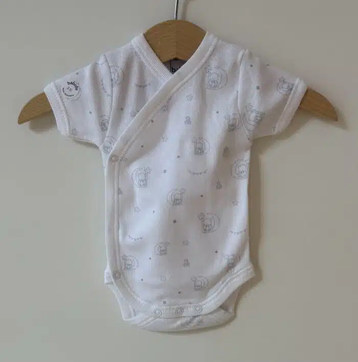 SALE Babidu romper korte mouw beer/blauw