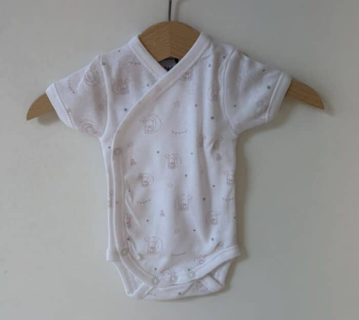 Babidu romper korte mouw beer/roze