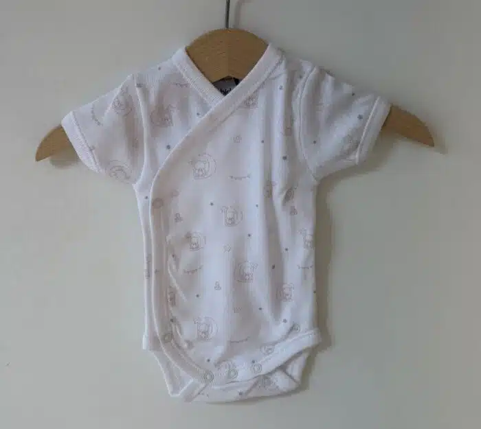 SALE Babidu romper korte mouw beer/roze