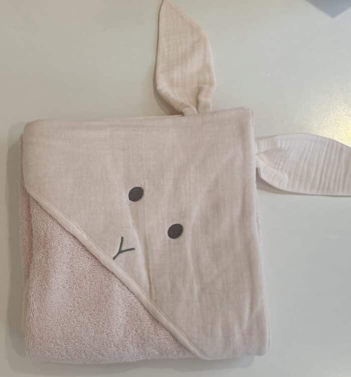 Baby gi badcape bunny roze