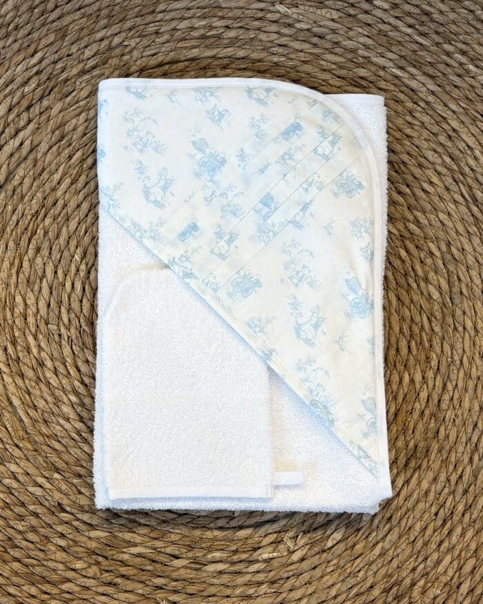 Purete du bebe badcape met print blauw 268