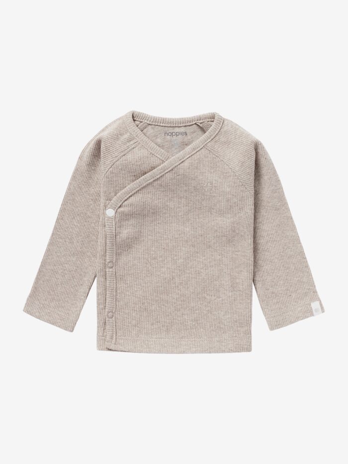 Noppies overslag top rib nayuki taupe