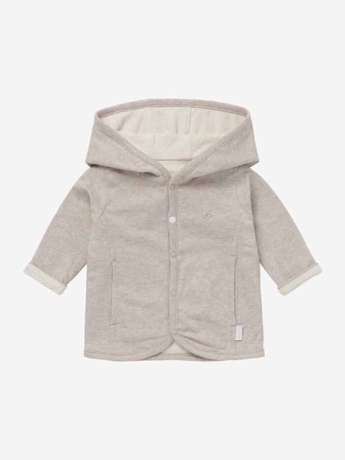 Noppies jasje reversible katoen bonny taupe/oatmeal - Afbeelding 3