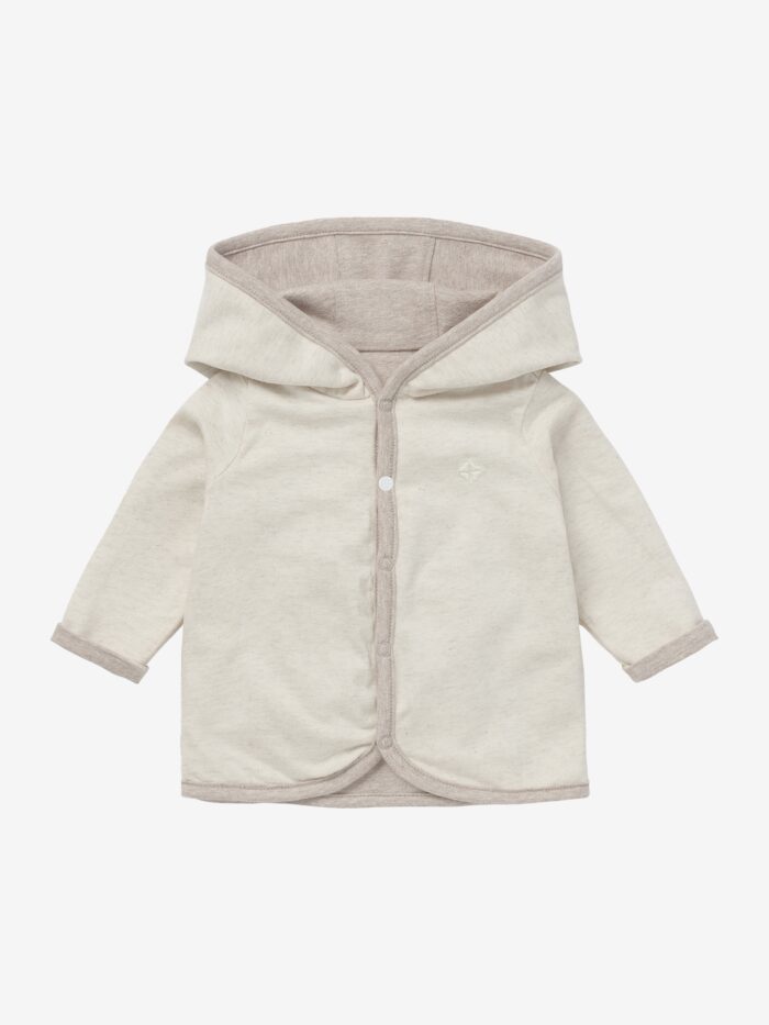 Noppies jasje reversible katoen bonny taupe/oatmeal - Afbeelding 2