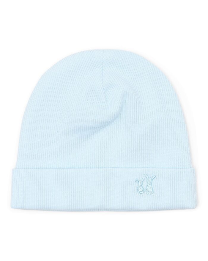 Poetree mutsje rib light blue