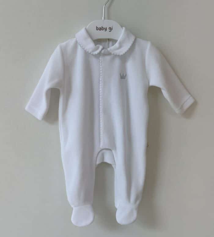 Baby gi boxpak met kroon wit/grijs