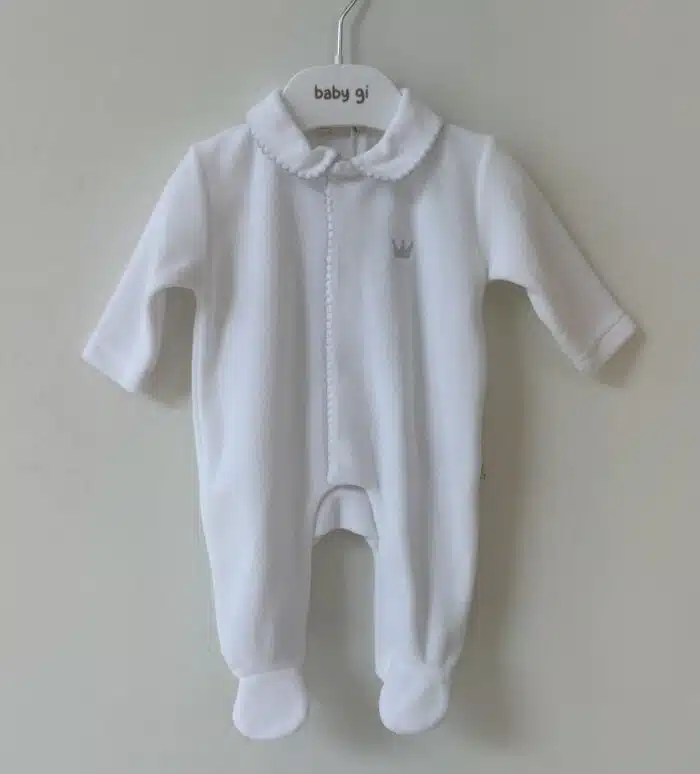 Baby gi boxpak met kroon wit/grijs