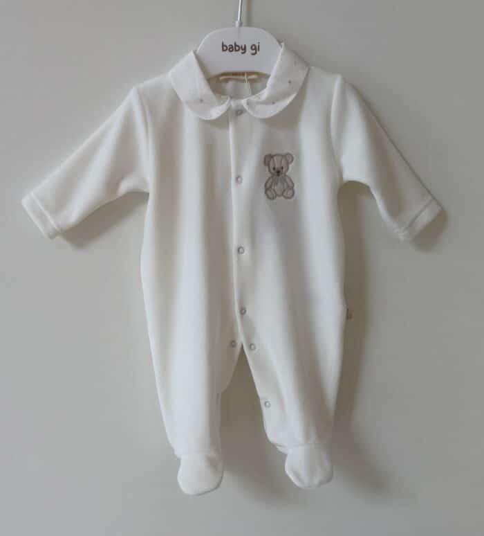 Baby gi boxpak met teddy beer ivory/blauw TM53