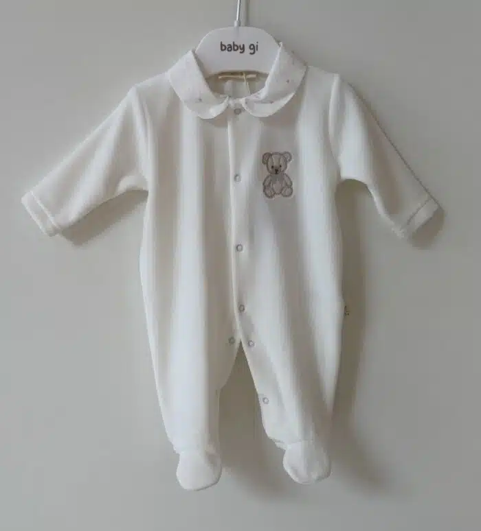 Baby gi boxpak met teddy beer ivory/blauw TM53