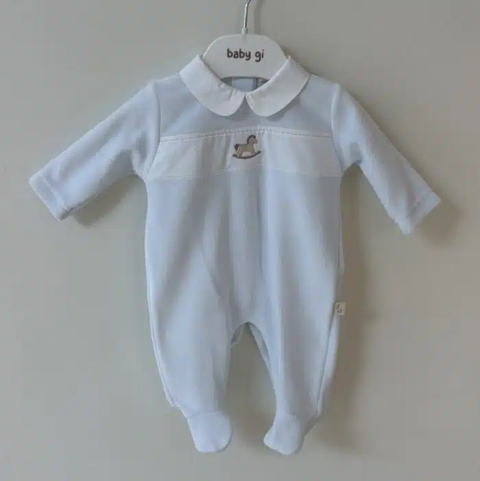 Baby gi boxpak met hobbel paard blauw RH51