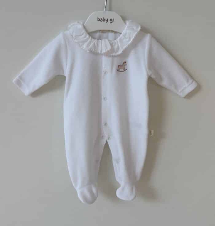 Baby gi boxpak met hobbel paard wit/roze RH53