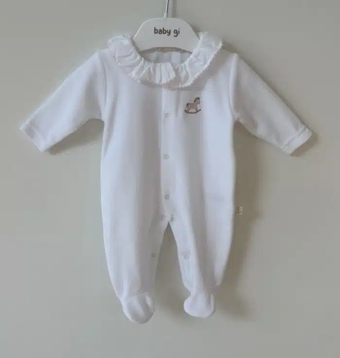 Baby gi boxpak met hobbel paard wit/roze RH53