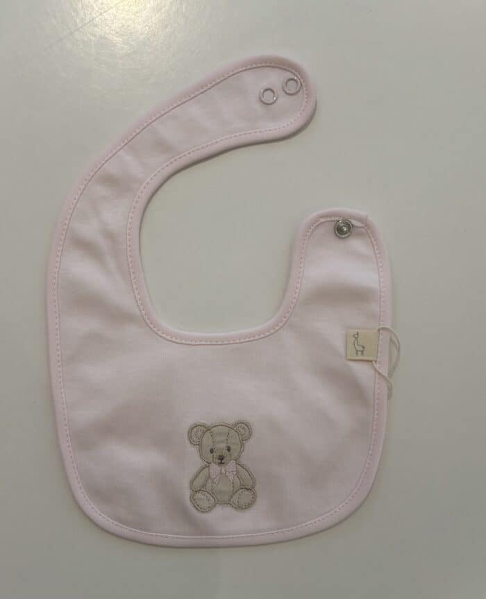 Baby gi slabber met teddy beer roze