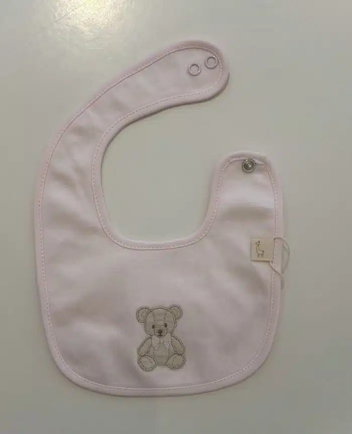 Baby gi slabber met teddy beer roze