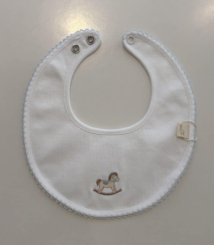 Baby gi slabber met hobbel paard blauw
