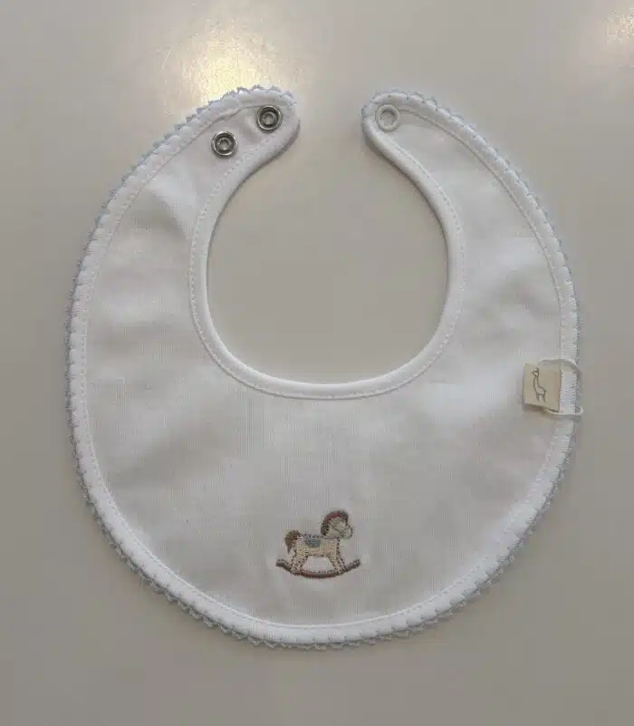 Baby gi slabber met hobbel paard blauw