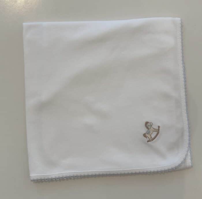 Baby gi doekje met hobbel paard blauw