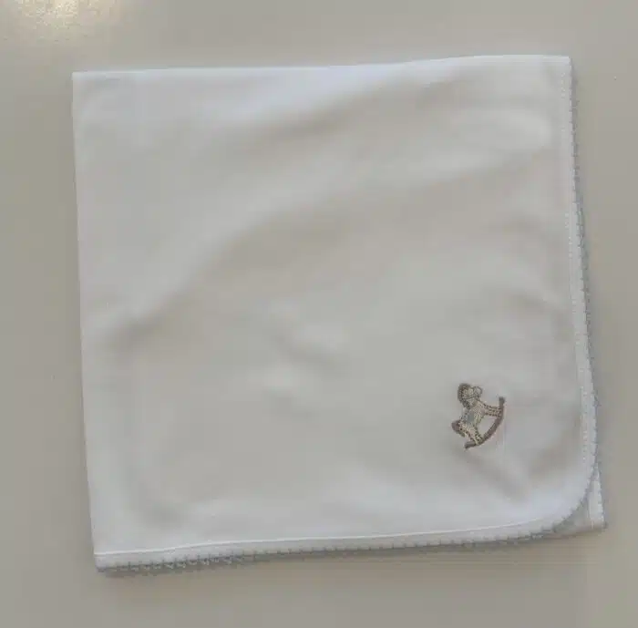 Baby gi doekje met hobbel paard blauw